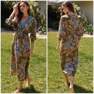 Anthropologie Ro's Garden Indiana Midi Dress